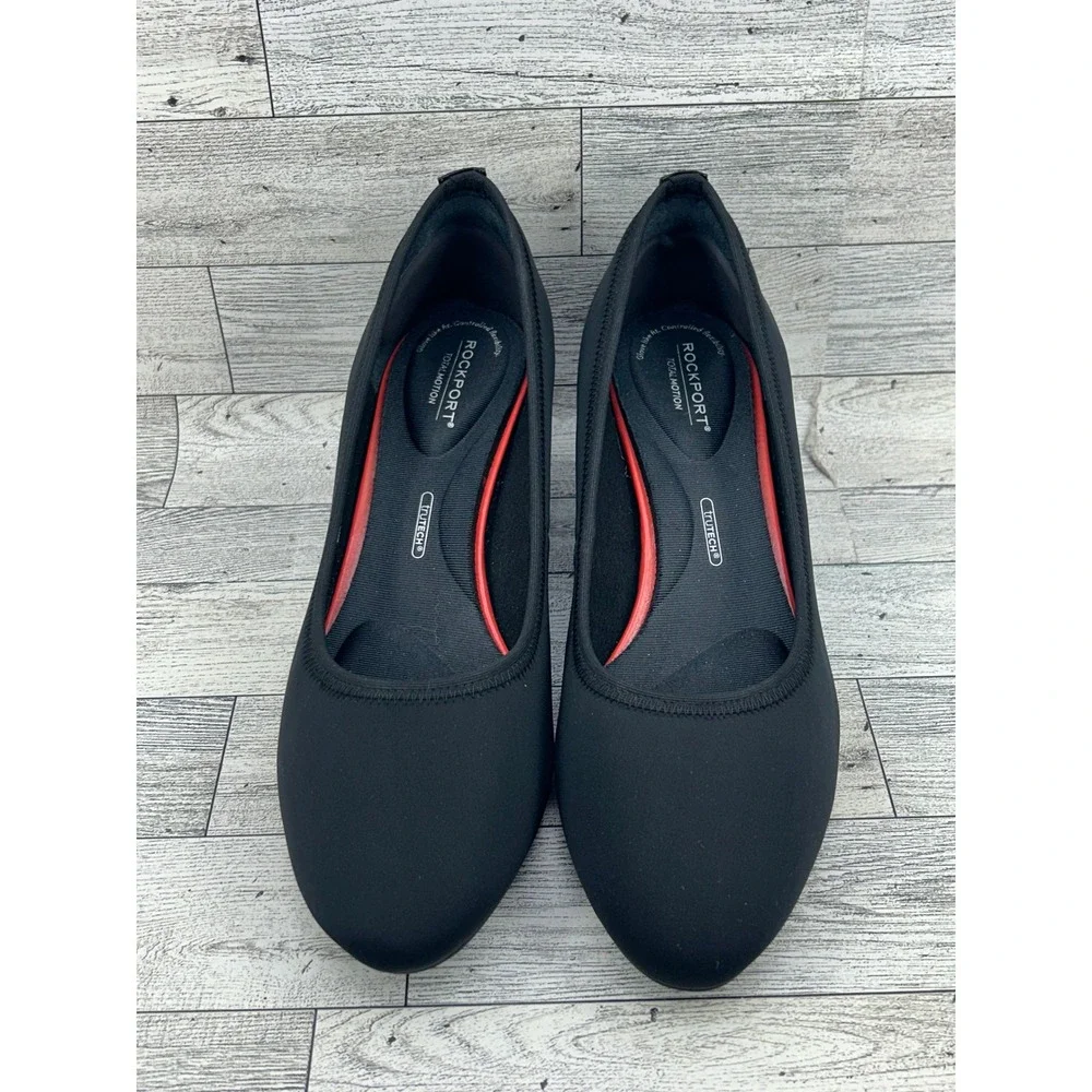 Rockport Total Motion truTECH Black Fabric Wedge Pumps CH6820 Women Sz 9M